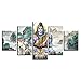 Produktbild KAIWLH Dekorative Malerei 5 Stücke Leinwand Wand Hindu Lord Shiva Und Bull Nandi Malerei Kunst Poster Wohnkultur Hd Druck Landschaft Abstrakte Bilder Rahmen Größe