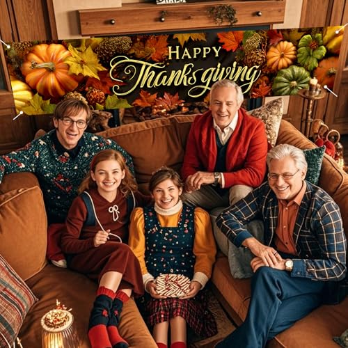 Image of Nuxovilar Thanksgiving Banner 78.7x17.7 Inches Polyester