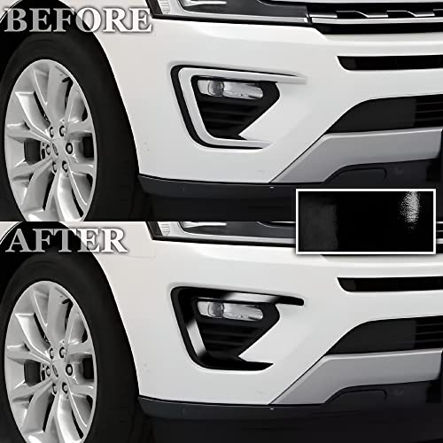 Image of BOGAR TECH DESIGNS for Ford Expedition 2018-2021 Front Chrome Delete - Precut Vinyl Overlay Kit, Gloss Black Blackout Trim