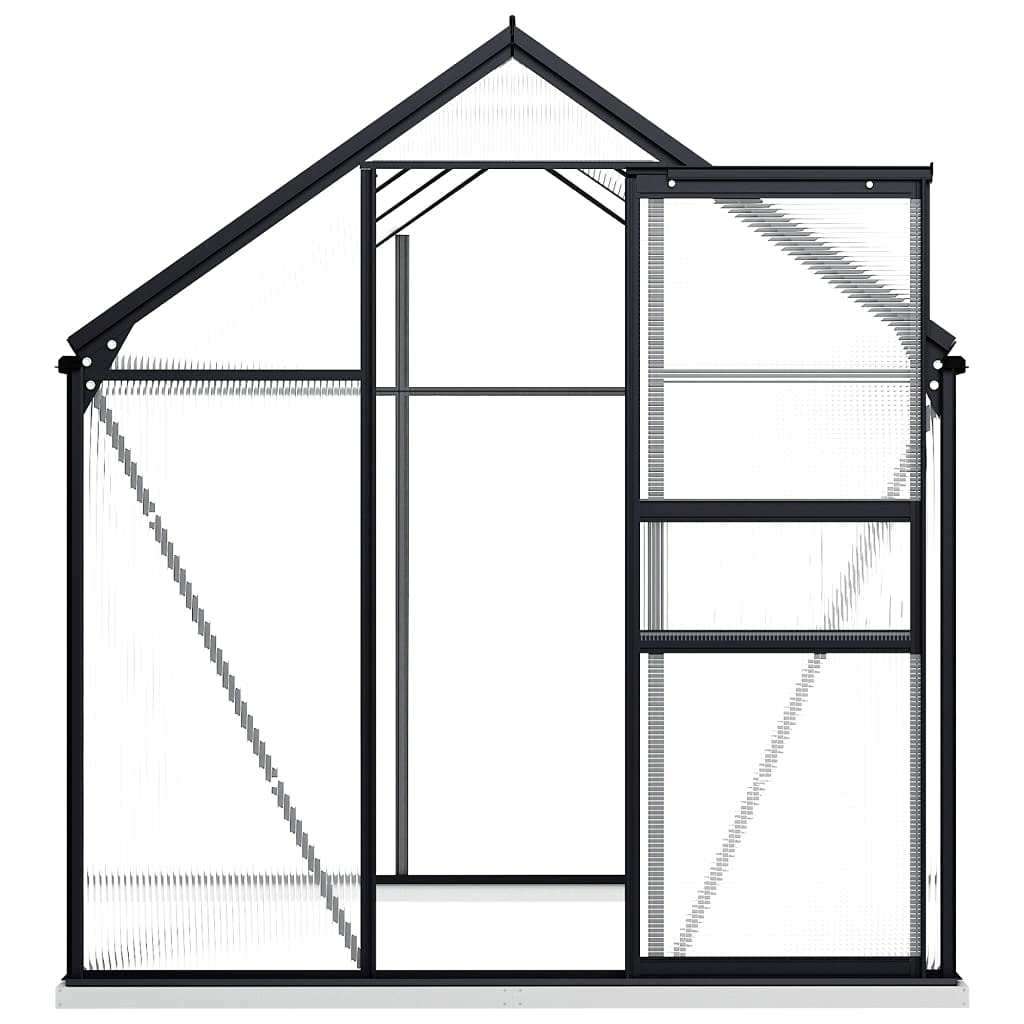 Furniture Select Gewächshaus mit Fundamentrahmen anthrazit Aluminium 3,61 m