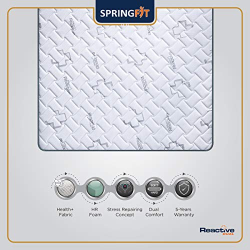 Image of Springfit Reactive Dual Side Orthopedic Mattress with Rebonded Foam | 8 Inches Queen Size (78x60x8) | Firm | CertiPUR-US & Certiguard Technology