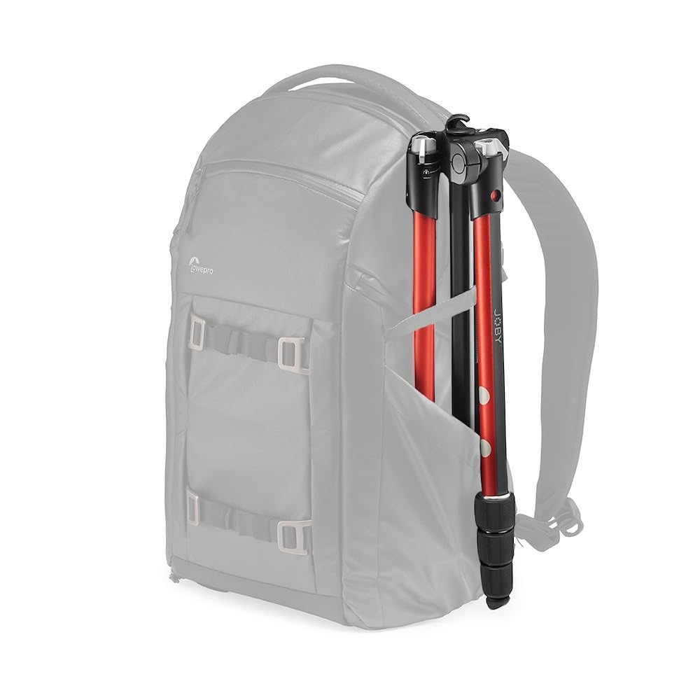 JOBY RangePod - Trípode de Viaje en Aluminio para Cámara/Smartphone con Soporte, Pinza Universal y Bolsa de Transporte, CSC, DSLR Sin Espejo, Rojo para Fotografía, Vídeo, Vlogging, Streaming, Youtube