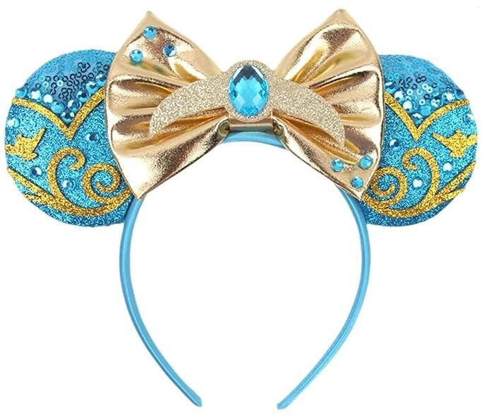 ODOCARE Glitter Handmade Mouse Ears Headband for Women and Ladies Mini Ears Costume Accessories(Aladdin)