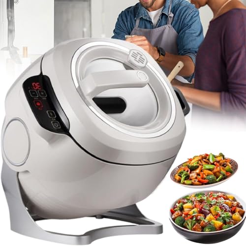 Robot de cocina, máquina de cocina automática comercial, cocina inteligente multifunción, calentamiento integral 3D con 3 velocidades y capacidad de 6 l