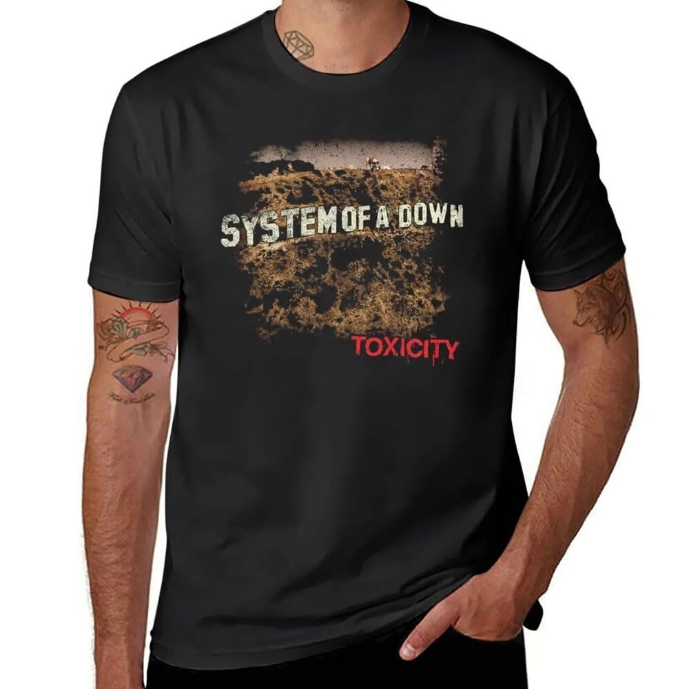 TANUVJXK The Toxicity T-Shirt Customized t Shirts Korean Fashion t Shirts Black L