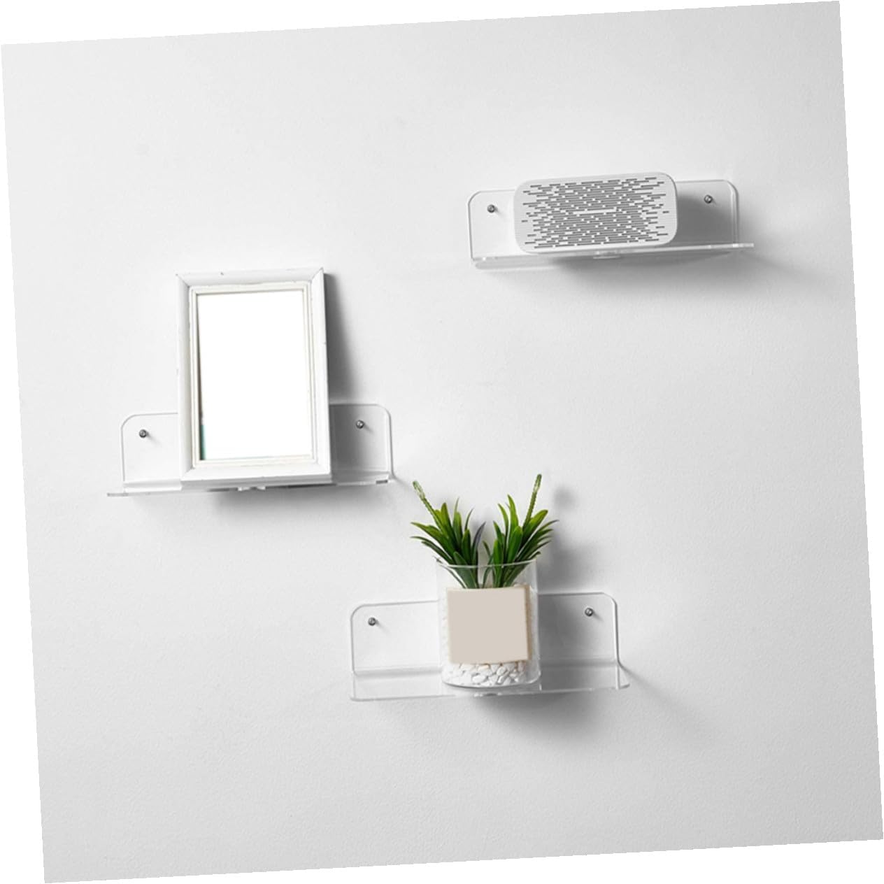 BETOOKY Intelligent Audio Stand Wall-Mounted Speaker Shelf Acrylic Bracket 2pcs for Office and Game Room Storage