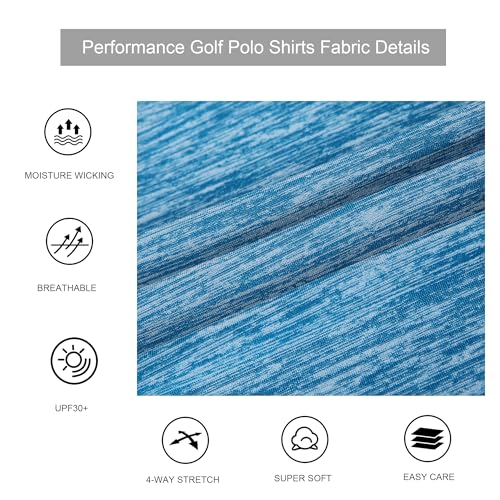 Alex Vando Mens Golf Shirt Moisture Wicking Quick-Dry Short Sleeve Casual Polo Shirts for Men