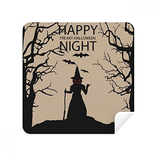 Citrouille d'halloween tissu lunettes téléphone écran cleaner suède souple 2Pcs