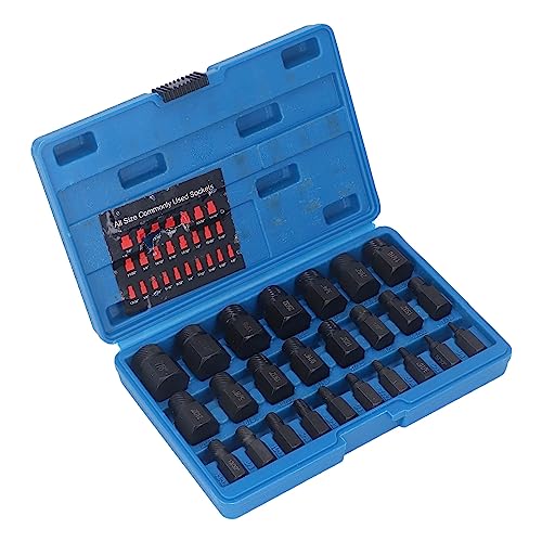 Naroote Juego de Extractores de Tornillos Kit Duradero de Removedor de Pernos Rotos para Mantenimiento de Reparación, 25 Piezas para Mecánicos y Entusiastas del Bricolaje