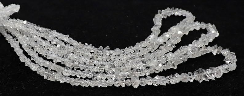 Naturalne przezroczyste białe samorodki Herkimer szorstkie koraliki 5-8 mm 40 cm długi sznurek tworzenie biżuterii, koraliki z kamieni szlachetnych do naszyjnika, bransoletki
