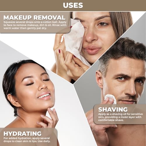 Image of 100% Plant Based Pure, Cold Pressed Jojoba Oil for Hair Growth, Gua Sha, Skin Care & Makeup Remover | Natural Moisturizing Body Oil for Dry & Wrinkle Skin | Nail Care & Scalp Nourishment