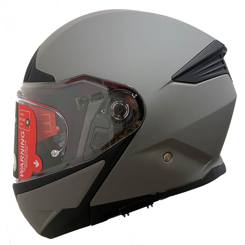 Casco de Moto Modular SMK Gullwing Abatible con Visor Solar Gris Mate - Homologado P/J ECE 22.06 - Designed