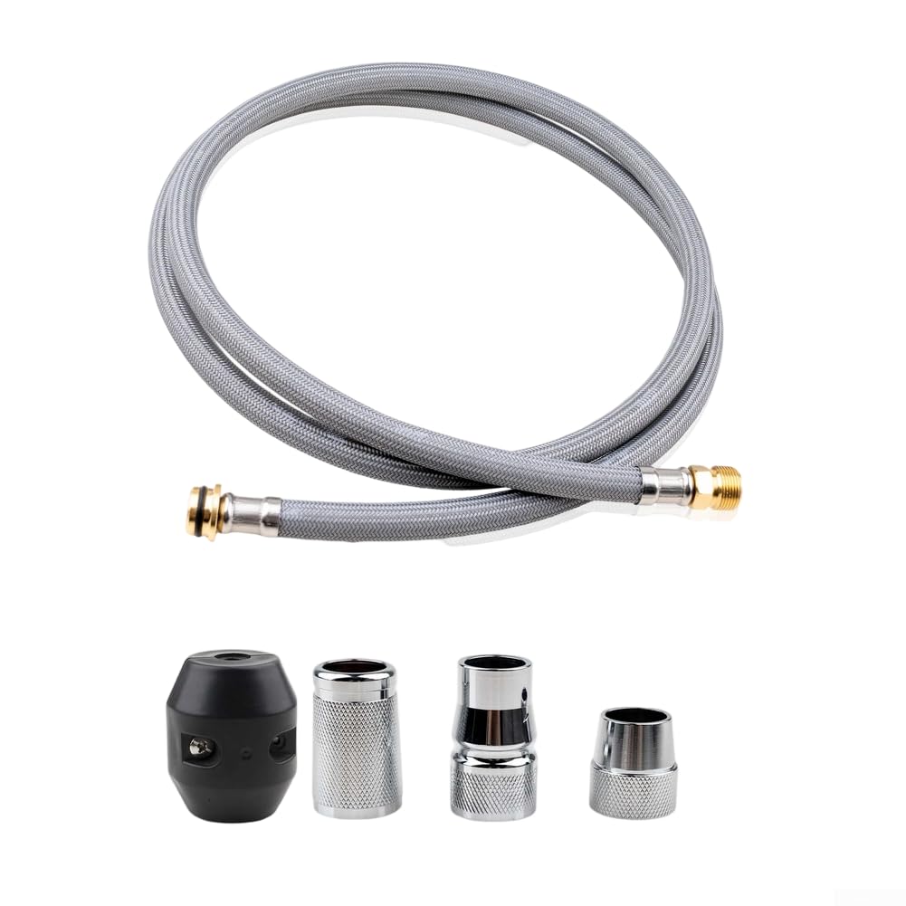 Tuyau de Remplacement pour Robinet extractible, Flexible de douchette pour évier de Cuisine, 150 cm (59 Pouces) en Nylon tressé avec raccord en Laiton, Tube d'alimentation en Eau é