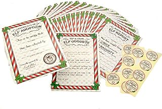 North Pole Elf Adoption Certificate, Report Notepad, Reward Stickers & Letter Welcome Kit (Use on Shelf)