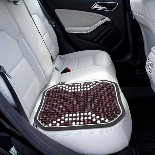 Protector ventilado de asiento para coche y camión con cuentas de madera natural 7