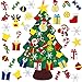 Produktbild HNSHAG Filz Weihnachtsbaum, 3.4ft DIY Filz Weihnachtsbaum Set mit 30 Stück abnehmbare Filz hängende Ornamente für Kinder Neujahr handgemachte DIY Weihnachtstür Wandbehang Dekorationen