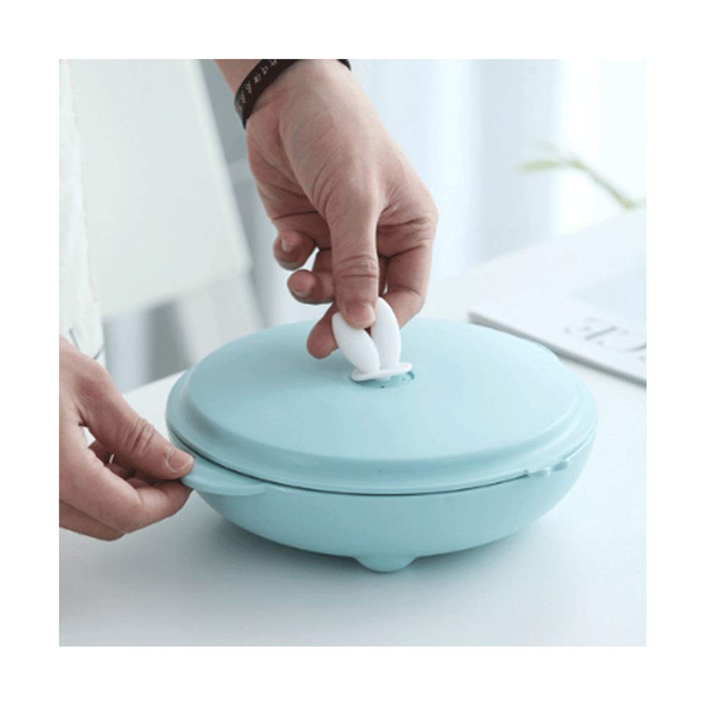 Lunch Box Boîte à Lunch Rond Japonaise de Style Japonais for Les Compartiments en Acier Inoxydable Bureau de l'école Anti-Scald Food Conteneur (Color : Blue)