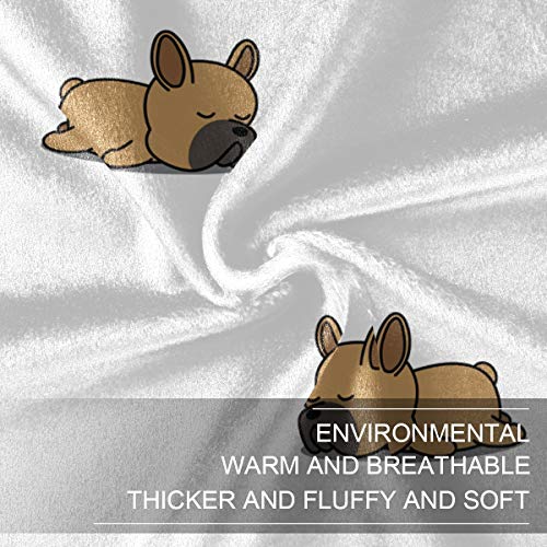 Emelivor Cozy Throw Blanket For Couch - Cute French Bulldog Puppy Super Soft Warm Blanket For Bed Sofa Used Lightweight Throws Size 50 X 60 In #TOP1