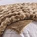 BENVWE Fluffy Faux Fur Throw Blanket for Couch - Soft, Plush, Thick, Cozy, Fuzzy Luxury Minky Bubble Blanket for Home Living Room Decor, Gifts for Women, Tie-dye Brown, 51