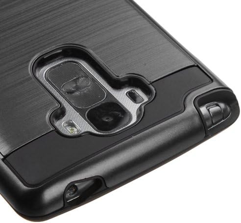 LG G Stylo Case, 2-Piece Style Hybrid Shockproof Hard Case Cover + Circle(TM) Stylus Touch Screen Pen and Screen Protector - Black