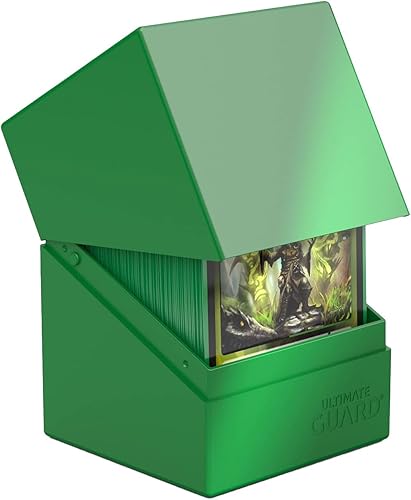Miniatura 2 de Ultimate Guard Boulder Solid 100+, funda para 100 tarjetas TCG de doble manga, verde, almacenamiento seguro y duradero para juegos de cartas