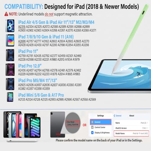 Image of JEDOUBAL Stylus Pen for iPad 2018-2026, 3X Fast Charging iPad Pencil with Palm Rejection & Tilt Sensitivity, Apple Pencil Alternative No Bluetooth Required Compatible with iPad Pro Air Mini