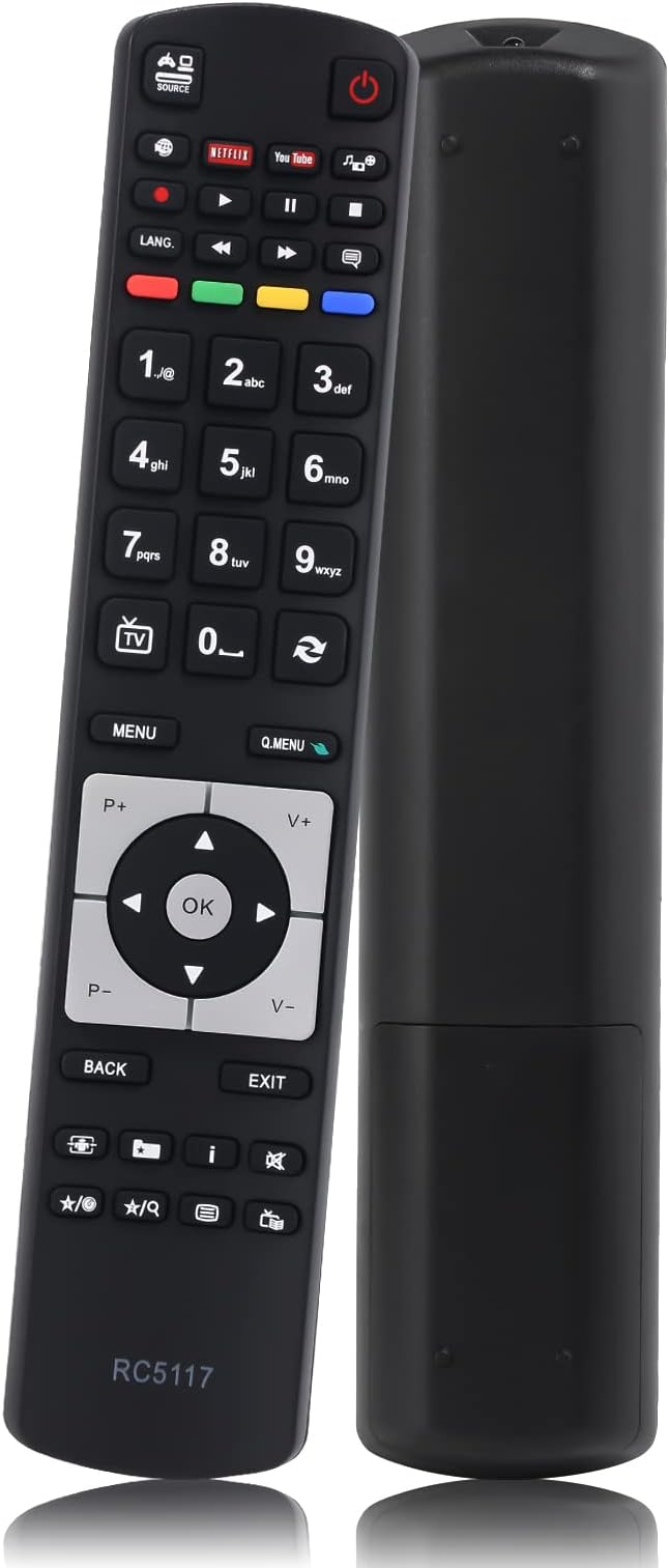 New Replacement Remote Control Hitachi RC5117 for All Hitachi Telefunken TV, No Setup Required Universal Hitachi TV Remote Control RC5118 with YouTube Netflix Buttons 42HYT42U 50HYT62UH 50HYT62UH