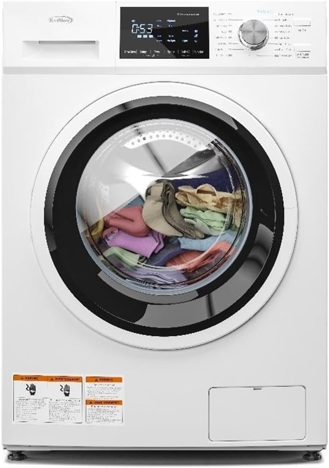 KoolMore Front Load Washing Machine, 2.7 Cu. Ft, Space Saving Unit with 20-Minute Quick Wash, 12 Washing Cycles, Quiet Inverter Motor (White) [FLW-3CWH]