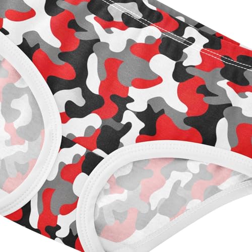Joisal Cotton Toddlers Underwear Floral Chic Camouflage Red Girl Panties Cute Artistic Kids Undies Briefs 2t4
