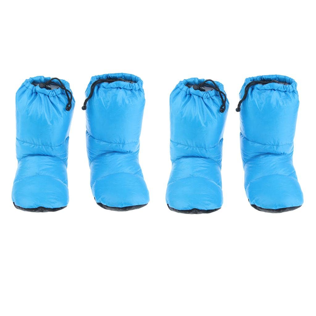CALANDIS™ 2 Pairs White Goose Down Slippers Winter Warm Booties Blue M | Socks | Men's | Clothing | & Hiking | Outdoor Sports-image-16