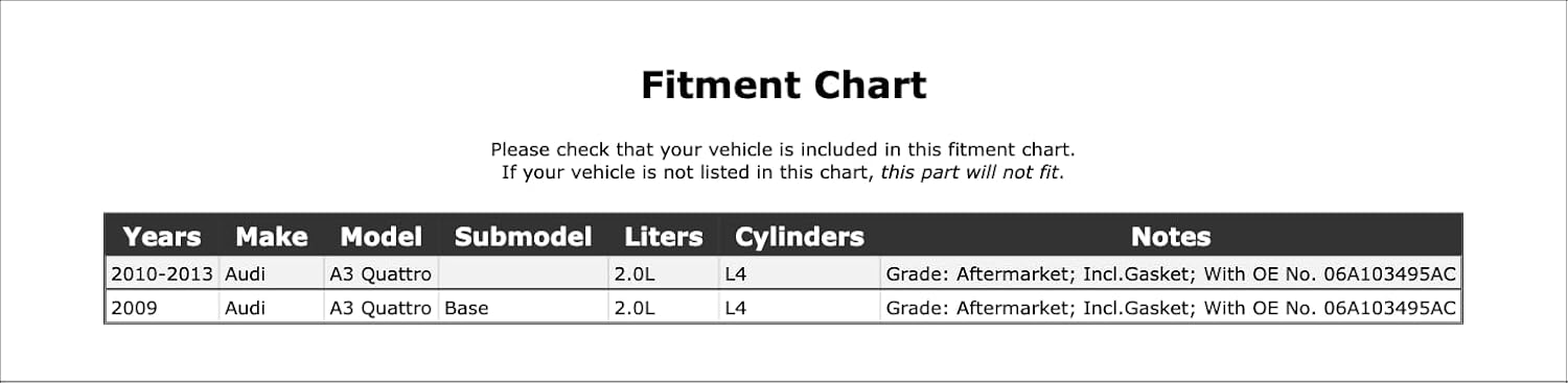 Engine Oil Separator Compatible With Audi A3 Quattro 2.0L L4 Base 2013 2012 2011 2010 2009 P-2743961