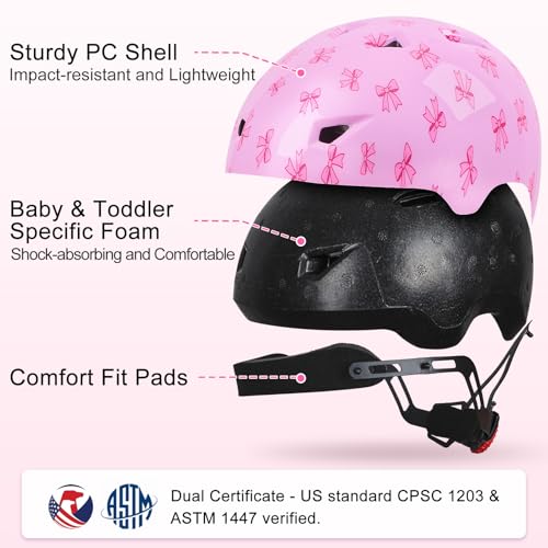 Image of Toddler Helmet, Baby Infant Kids Bike Helmet for Kids Age 1-3 /2-4 /3-5 /5-8 Adjustable Toddler Bike Helmets for Boys Girls for Scooter Skateboard Cycling