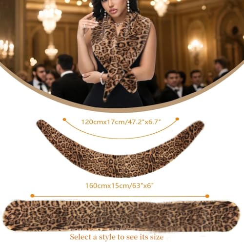 Long Women's Faux Fur Shawl Wrap, Cold Winter Warm Fur Stole Scarves Shawl Shrug Neck Warmer, Party Faux Fur Scarf2