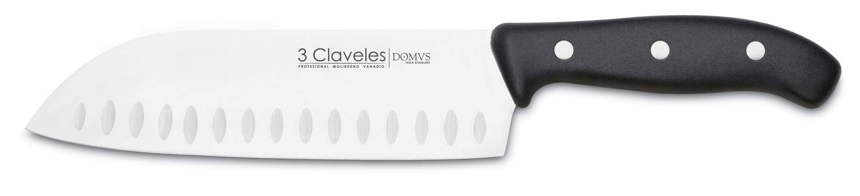 3 Claveles Línea DOMVS Juego de Cuchillos de Cocina, Acero Inoxidable, Negro