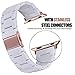 V-MORO Resin Band Compatible with Apple Watch Bands Series 11/10/9/8/7 41mm 42mm 40mm 38mm Fashion Lightweight Bracelet Strap Replacement for iWatch 6/5/4/3/2/1/SE Women Men(White-tone)