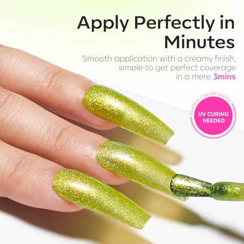 Image of modelones Spring Gel Nail Polish Set, 6 Colors Pastel Glitter Pink Green Blue Purple Gel Polish Chameleon Sparkle Shimmer Shades Soak Off Nail Art DIY Manicure At Home for Women Girl