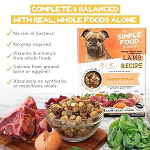 Easy Meals Venture – Lamb Recipe – Freeze Dried Uncooked Meals for Canine – 24oz