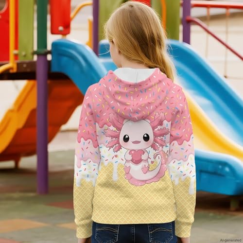Image of Coloranimal Unisex Girls and Boys Long Sleeve Hoodies Hoody Athletic Pullover Sweatshirts Tops Age 6-16year