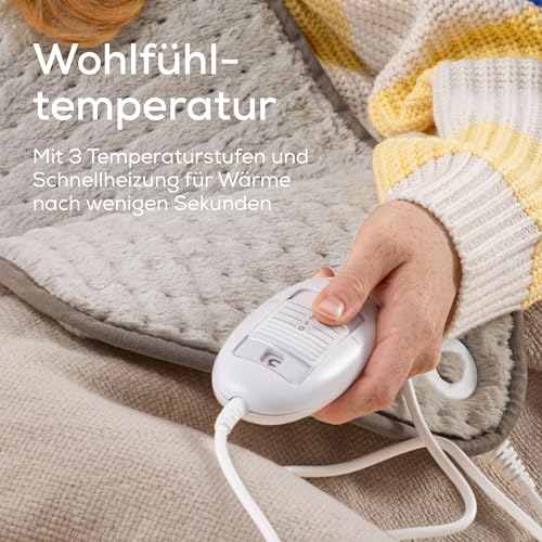 Beurer Heizkissen HK 123 XXL Nordic, kuscheliges Wärmekissen mit 3 Temperaturstufen und Abschaltautomatik, maschinenwaschbar, made in Europe, XXL-Format 60 x 30 cm, Felloptik