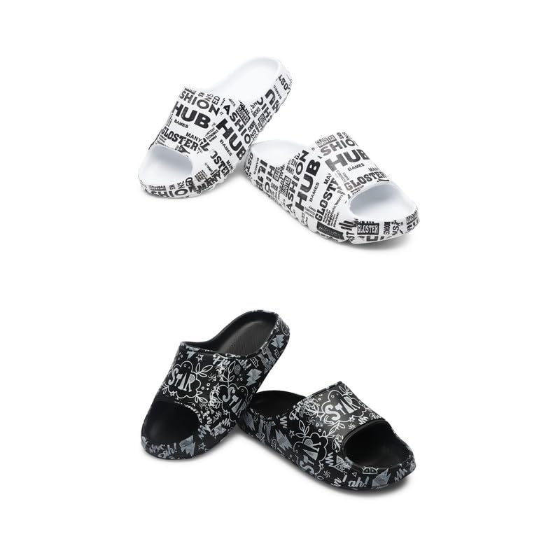 AARJU Unisex-Child Kids Printed Flip-Flops Combo Pack Of 2| Soft Comfortable Sliders For Indoor & Outdoor | Stylish Non-Slip Slides (Set Of 2) (B0CT3VYMWX) Amazon Price History, Amazon Price Tracker