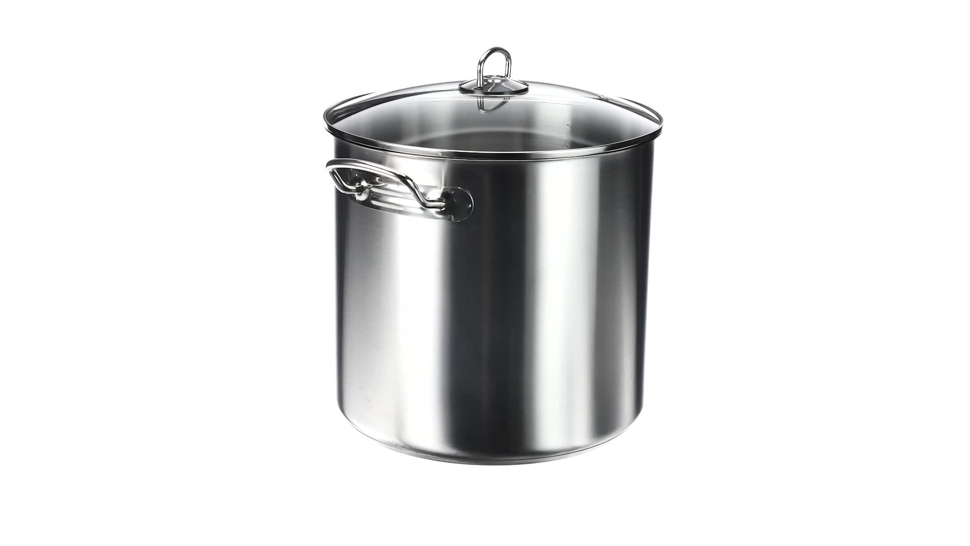 GSW 643474 Profi-Topf mit Glasdeckel, 30 x 28cm, 20 l, Edelstahl  