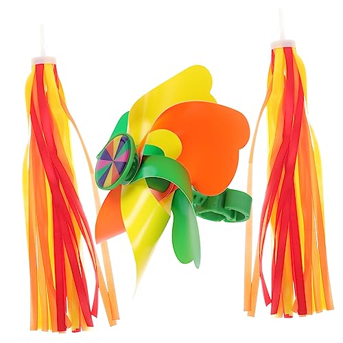 JUMPLAWN Scooter Plastic Tassel Boys and Girls Bike Handlebar Pinwheel Grips Bike Ribbon Streamer for Children's