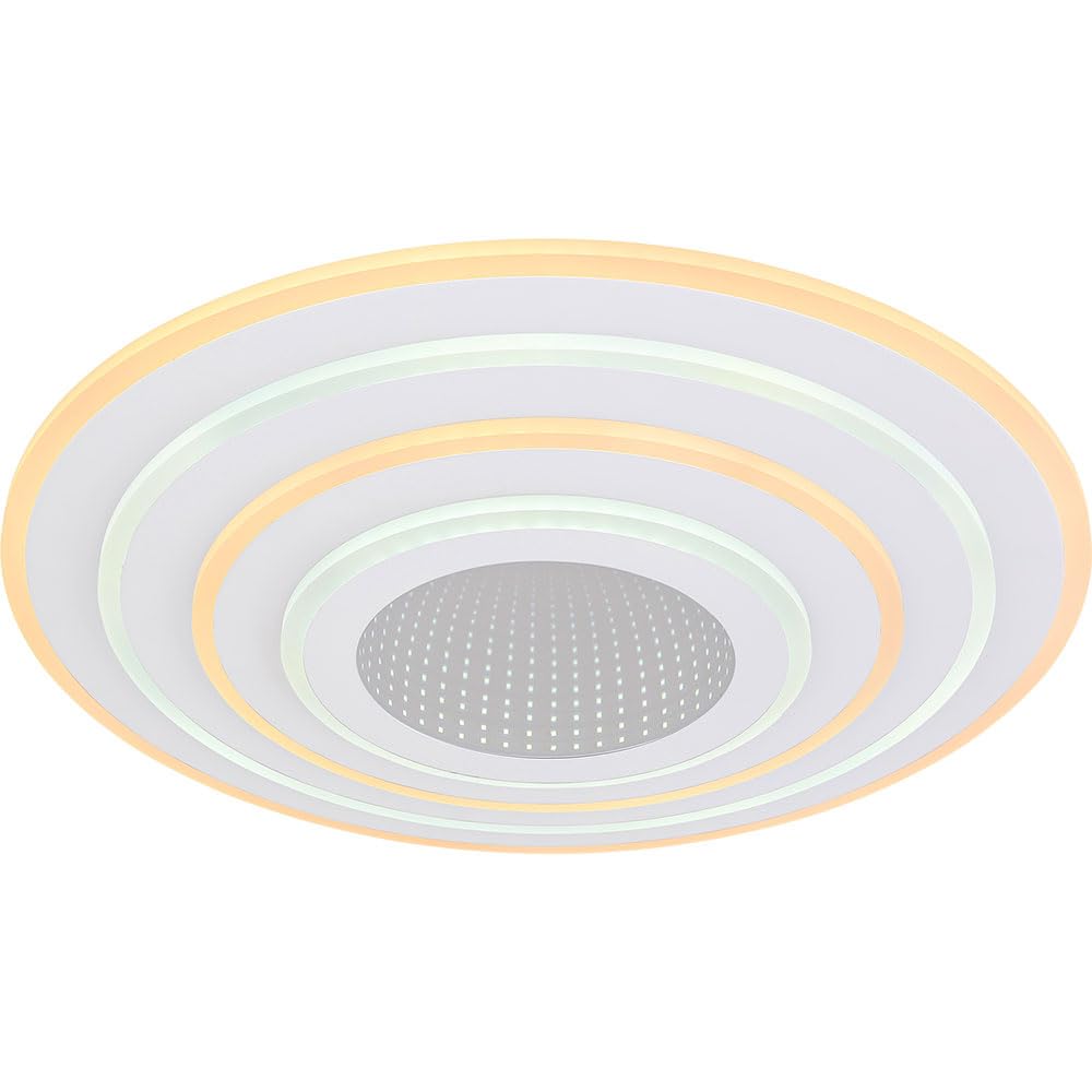 Smart Home Deckenleuchte LED CCT Wohnzimmer Smart Deckenlampe App Schlafzimmer, mit Fernbedienung dimmbar, 1x Smart LED 40W 3000-6500 Kelvin, DxH 42x6,7 cm