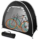 サイクルハウス 2台用 高耐久 アイリス 自転車置き場 ガレージ サイクル ドッペルゲンガー 高耐久 自転車置き場 1-2台用 自転車テントカバー 狭いスペースに適しています 家庭用 自転車テントバイク 置場 収納 ガレージ 雨よけ 耐久性 折りやすい設計 携帯便利 (ブラック) (200*80*165cm)