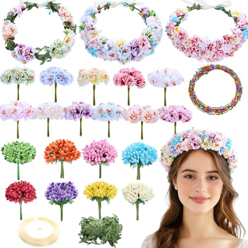 22 Pcs/Sets DIY Flower Crown Kit - Flower Making Kit- Handmade Flower Crown