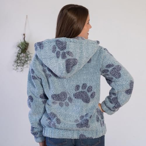 GreaterGood Cozy in Paws Plush Sherpa Fleece Hooded Jacket Soft Warm Full Zip with Pockets4