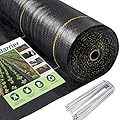 UPGRADE 4ft x 300ft Premium Weed Barrier Landscape Fabric, 3.5oz Heavy Duty Garden Woven Ground Cloth with Superior Permeability Weed Control Includes 90 Staples
