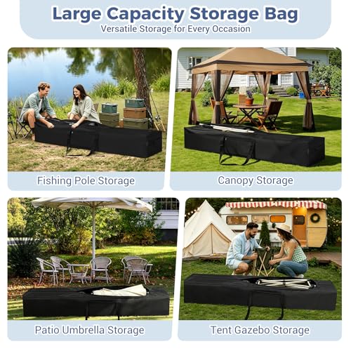 Image of COOLBEBE 83 inch x 16 inch x 12 inch Extra Large Tent Storage Bag - 260L Heavy Duty Waterproof Duffle Bag for Tent Poles, Canopy, Hammock, Tripod, Fishing Gear, Sports Equipment & Outdoor Moving, Black