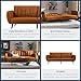 Novogratz Brittany Futon Sofa Bed and Couch Sleeper, Camel Faux Leather