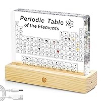 Jeebel Periodensystem der Echten Elementen, Periodensystem aus Acryl der LED Tischlampe mit 83 echten Elementproben, Periodic Table zum Lehrwerkzeug Basteln kreativ Geschenk